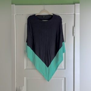 Talbots Black and Teal Poncho